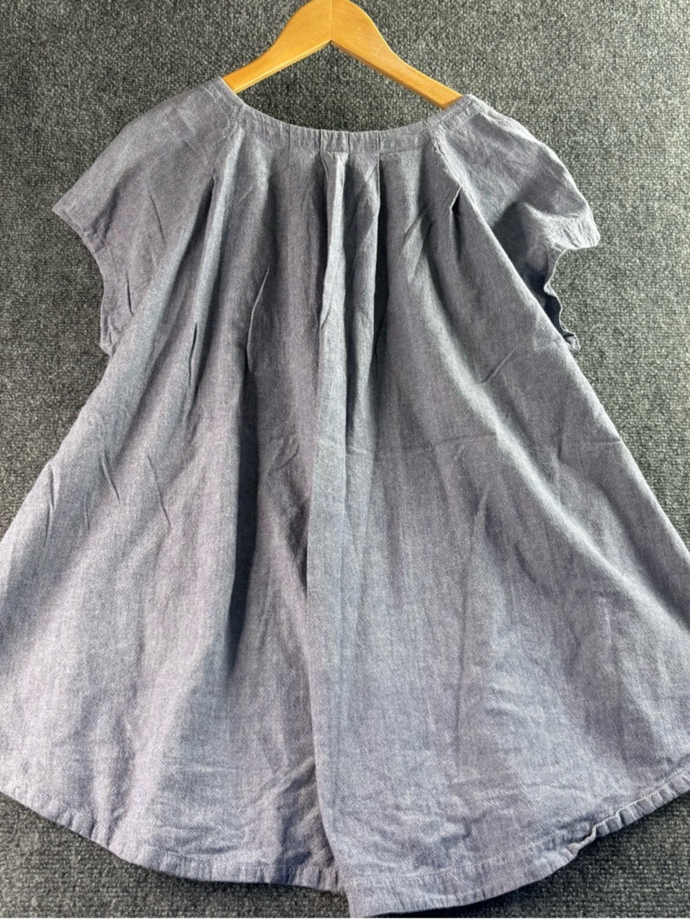 Free people Short Sleeve Chambray Scoop Neck Top - Blue - Picture 3 of 5